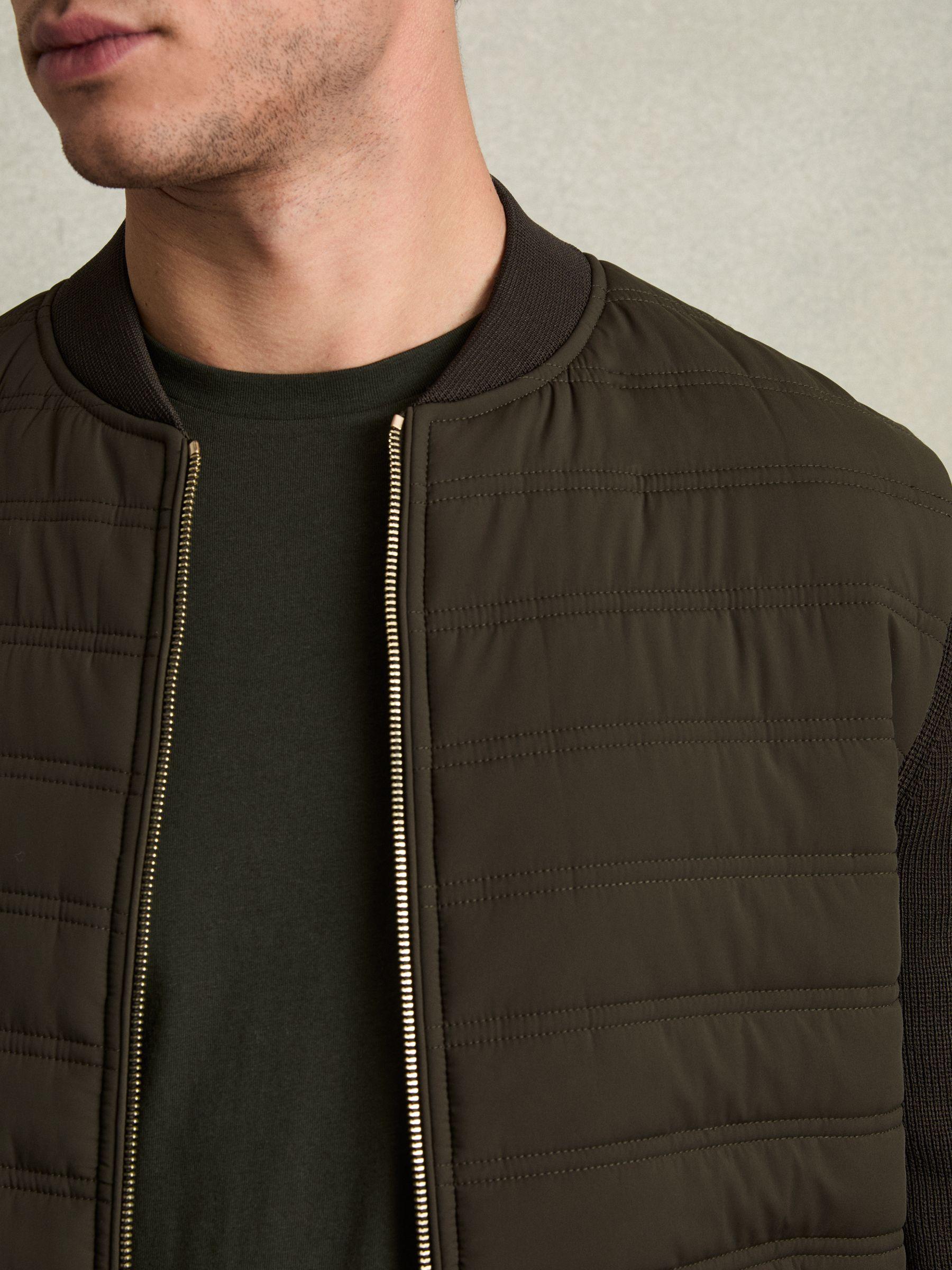 Quilted Hybrid Jacket in Military Green Product Image
