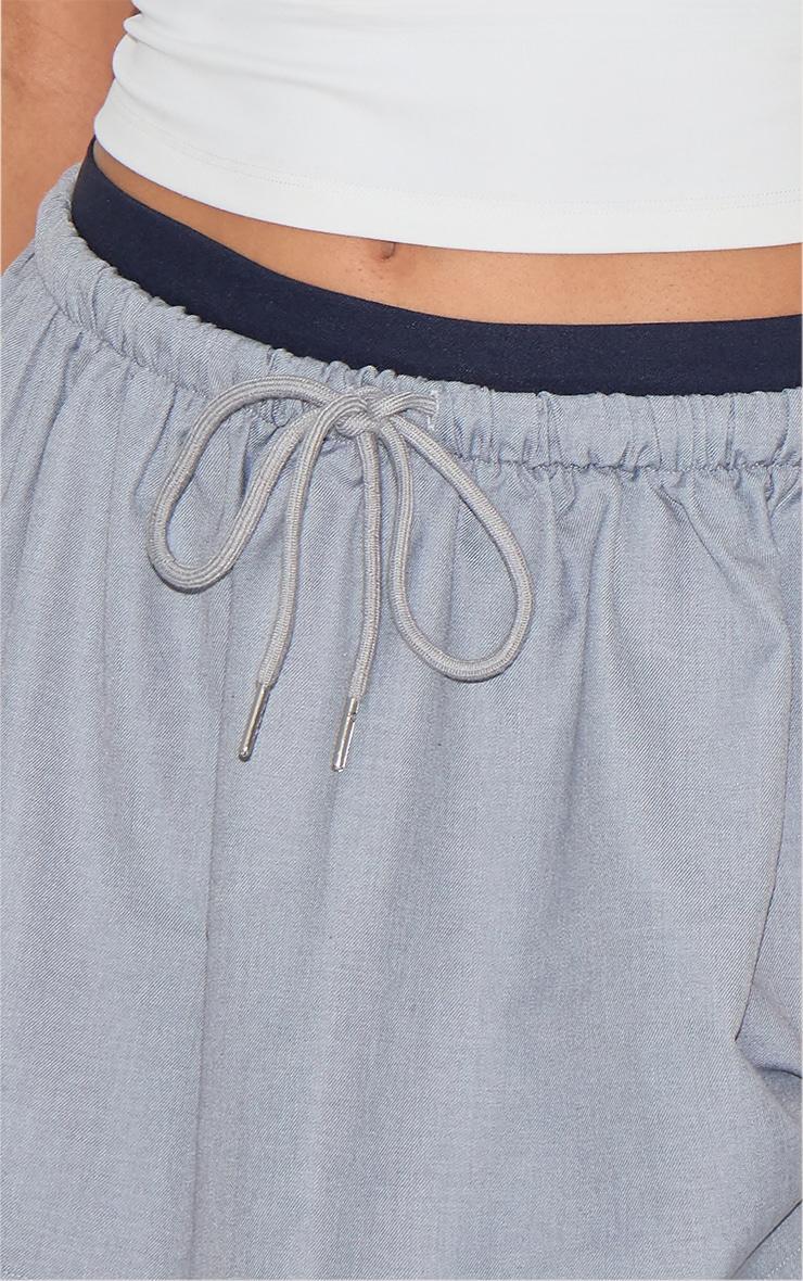 Charcoal Tailored Woven Boxer Detail Drawstring Mini Skirt Product Image