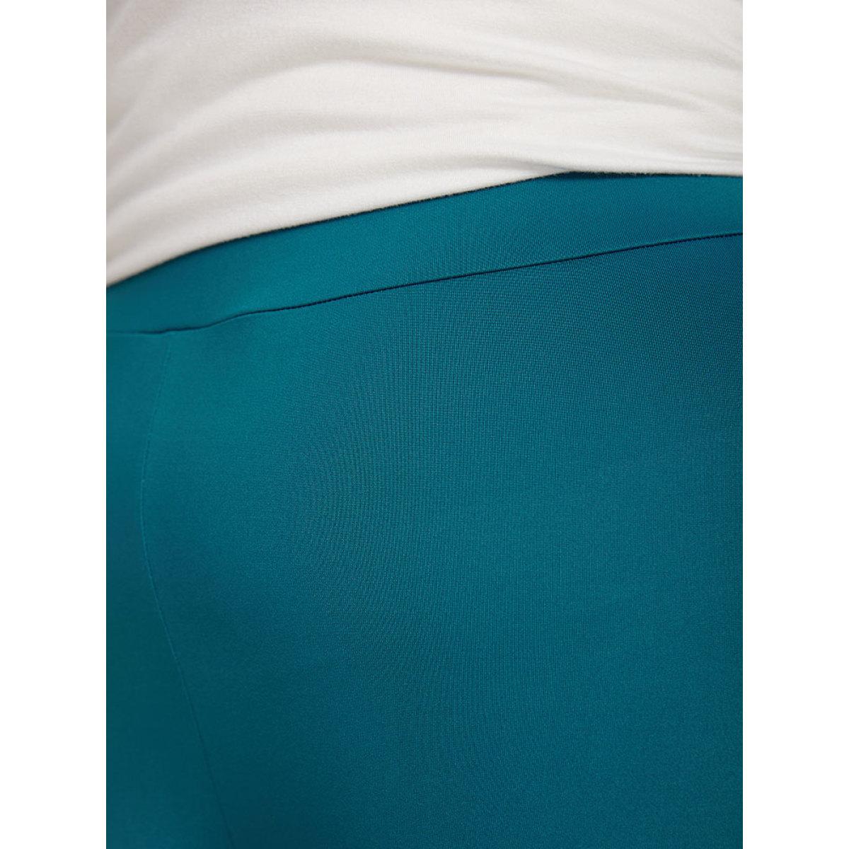 Plus Size Plain Skinny High Rise Cropped Leggings Women Aegean Casual High stretch Skinny High Rise Dailywear Leggings BloomChic 14-16/1X Product Image