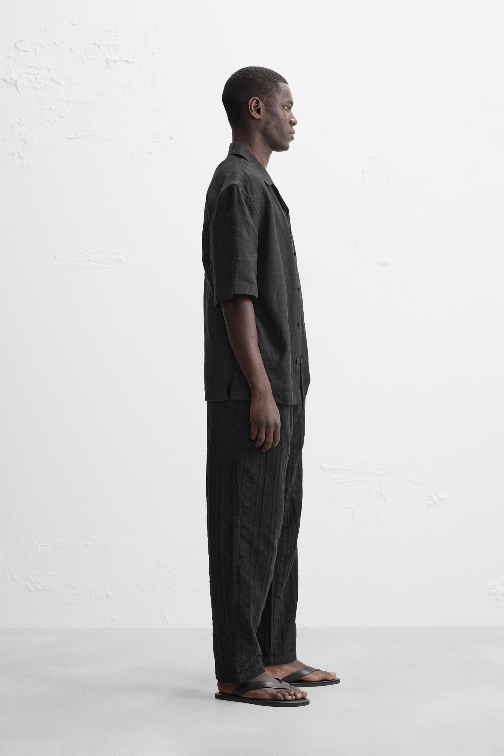 TEXTURED RELAXED FIT PANTS Product Image