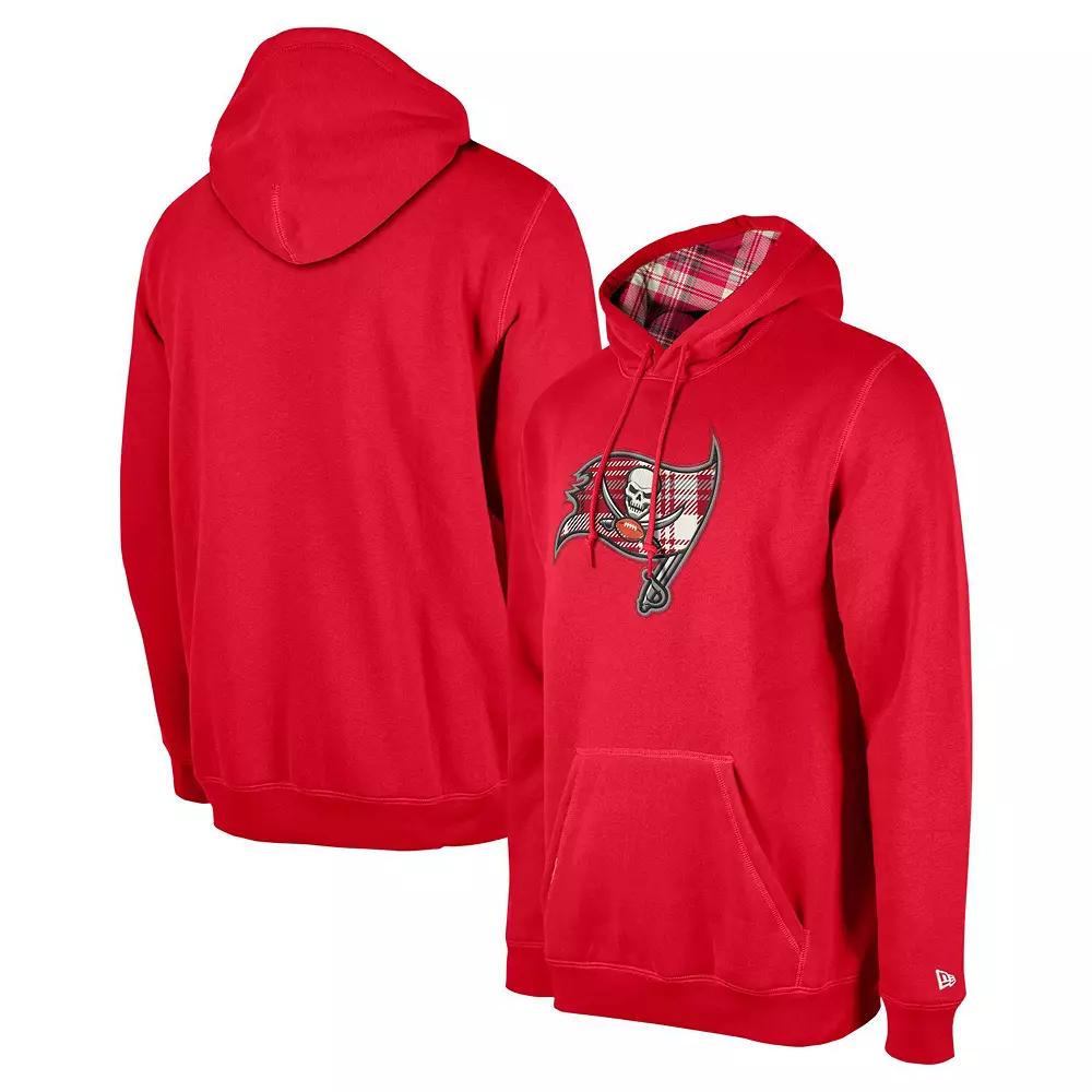 Men's New Era Red Tampa Bay Buccaneers 3rd Down Plaid Pullover Hoodie,  Product Image