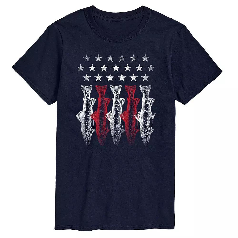 Men's Americana Flag Fish Graphic Tee,  Product Image