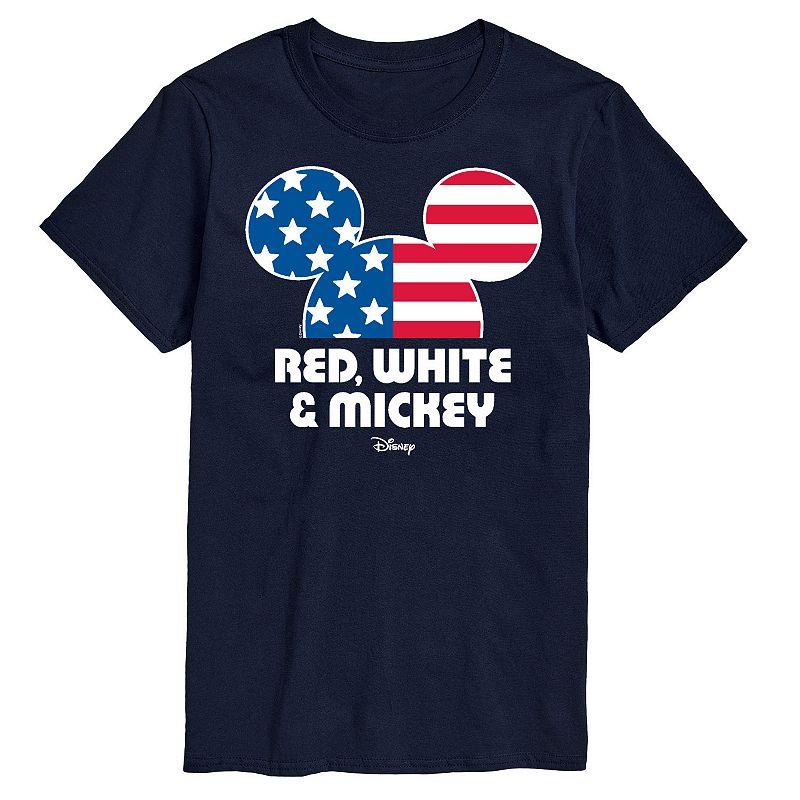 Disney's Men's Red White And Mickey Graphic Tee,  Product Image
