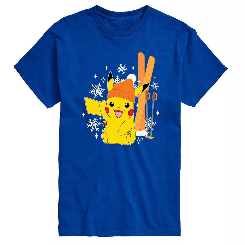 Big & Tall Pokemon Pikachu Skiing Tee, Mens Product Image
