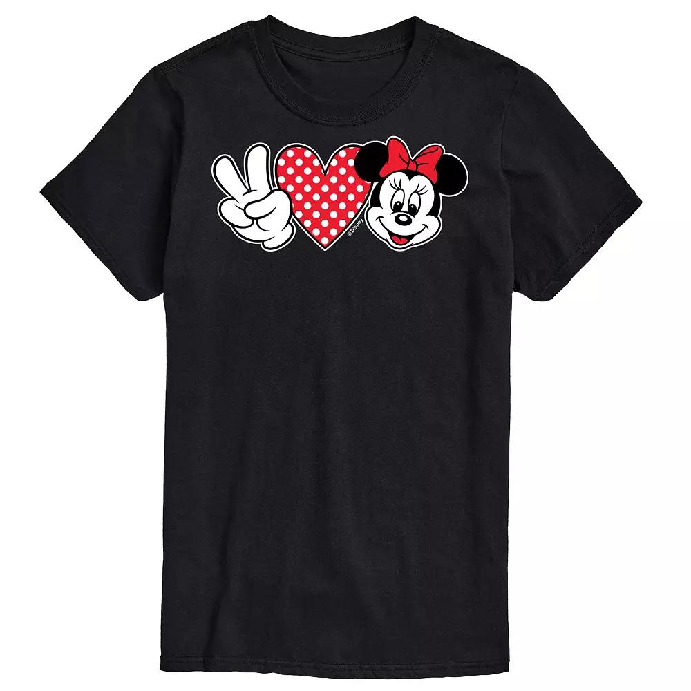 Disney's Minnie Mouse Men's Peace Love Minnie Graphic Tee,  Product Image