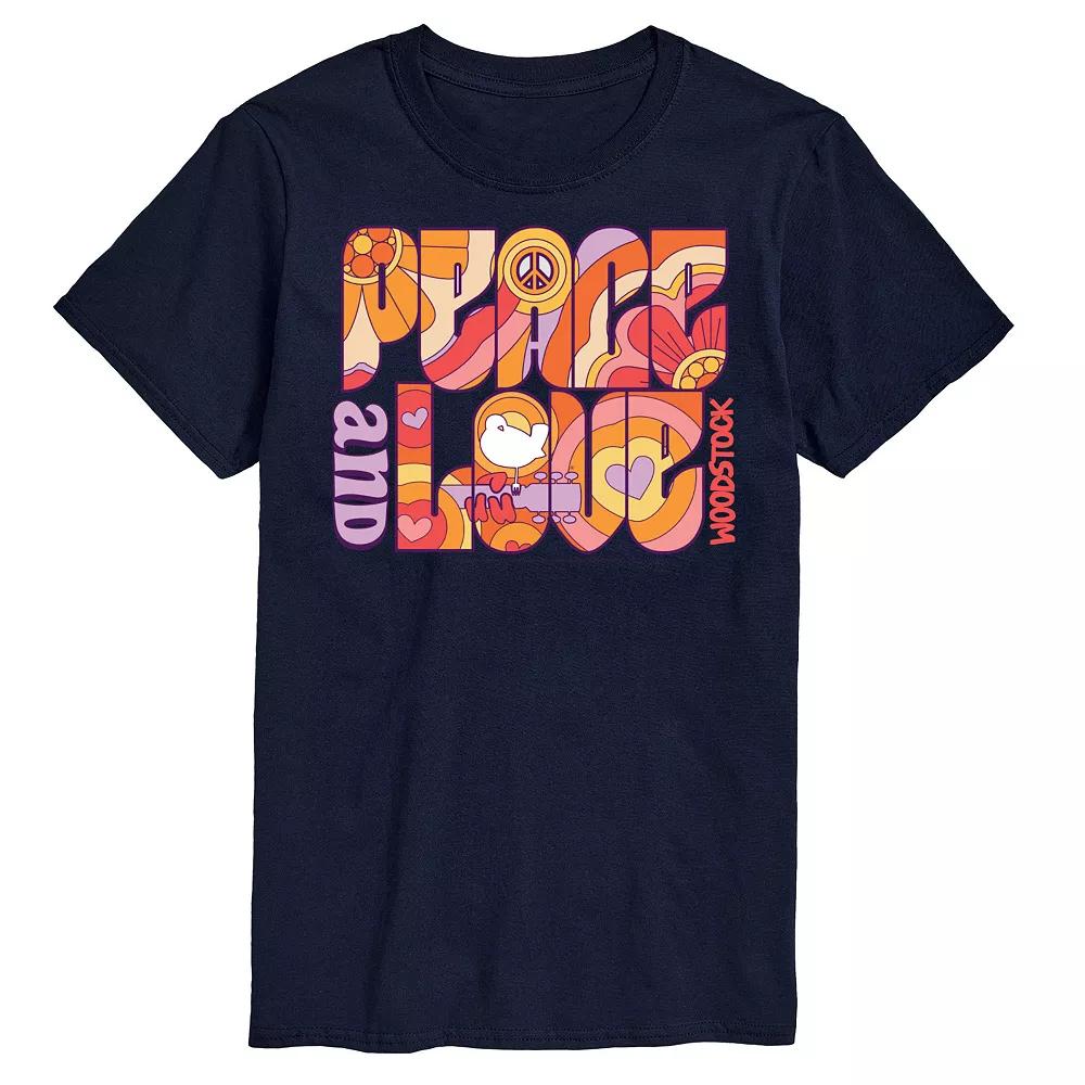 Men's Woodstock Peace And Love Graphic Tee,  Product Image