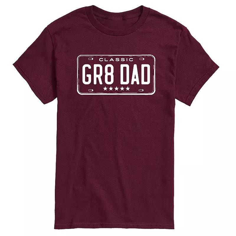 Mens GR8 DAD License Plate Graphic Tee Product Image