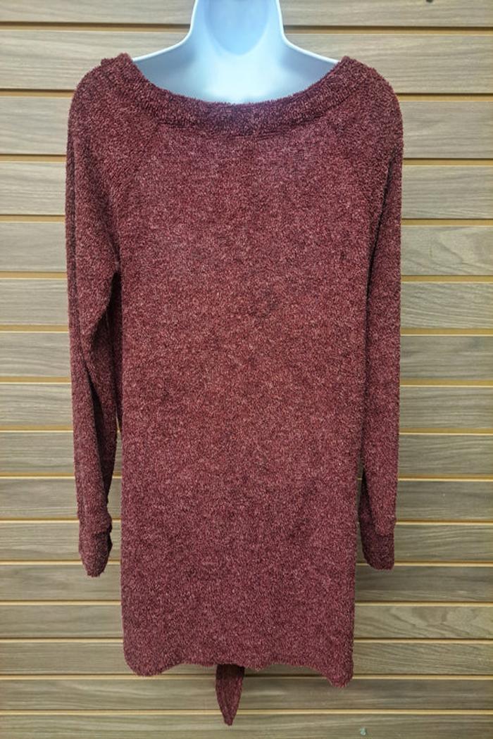 Plush Burgundy Top W Tie Bottom Product Image