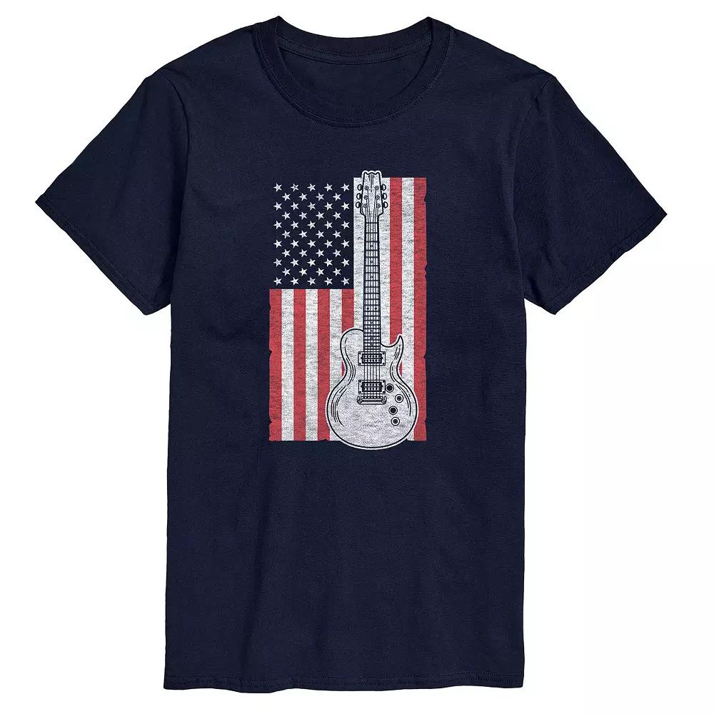 Big & Tall USA Flag Guitar Graphic Tee, Men's,  Product Image