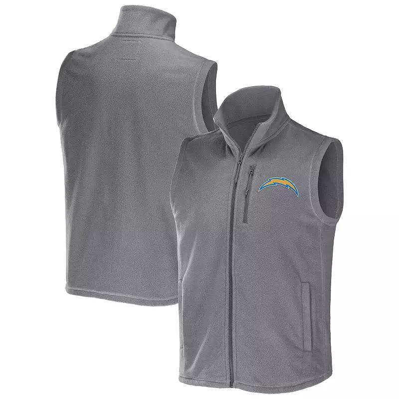 Men's NFL x Darius Rucker Collection by Fanatics Gray Cleveland Browns Polar Fleece Full-Zip Vest,  Product Image