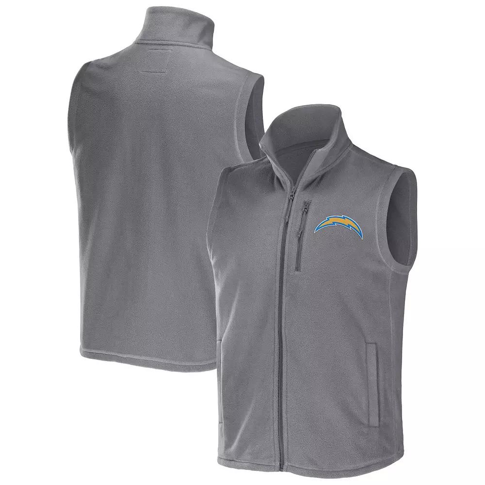Men's NFL x Darius Rucker Collection by Fanatics Gray Cleveland Browns Polar Fleece Full-Zip Vest,  Product Image