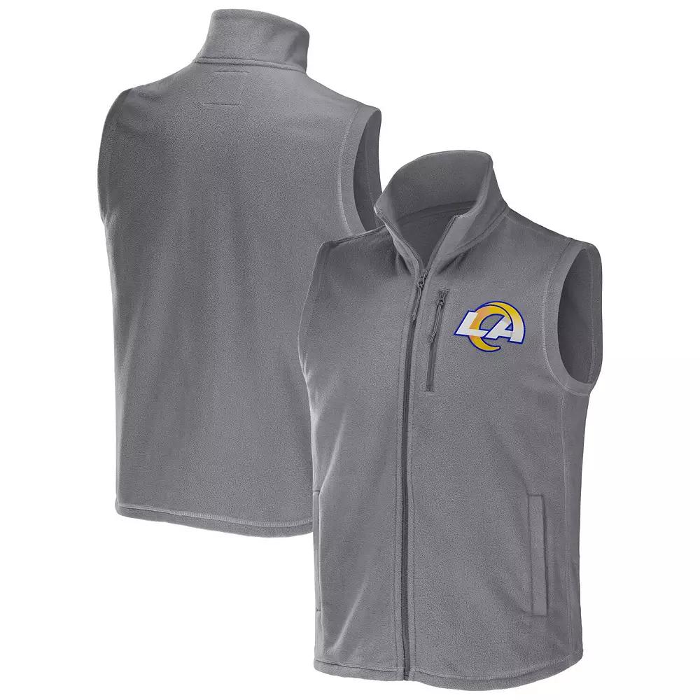 Men's NFL x Darius Rucker Collection by Fanatics Gray Cleveland Browns Polar Fleece Full-Zip Vest,  Product Image