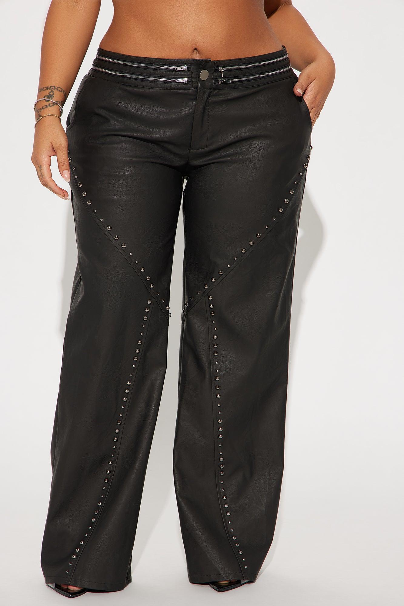 Stella High Rise Faux Leather Pant - Black Product Image