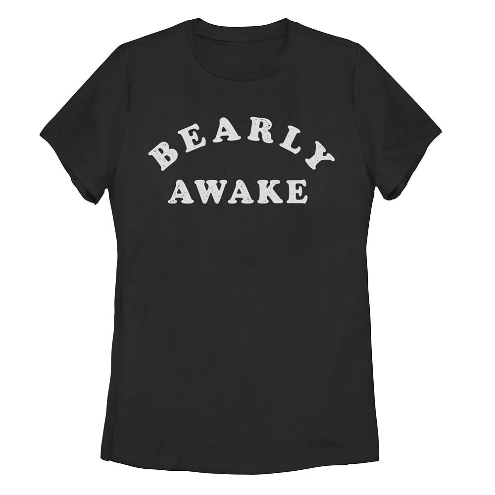 Juniors' "Bearly Awake" Text Graphic Tee, Girl's,  Product Image