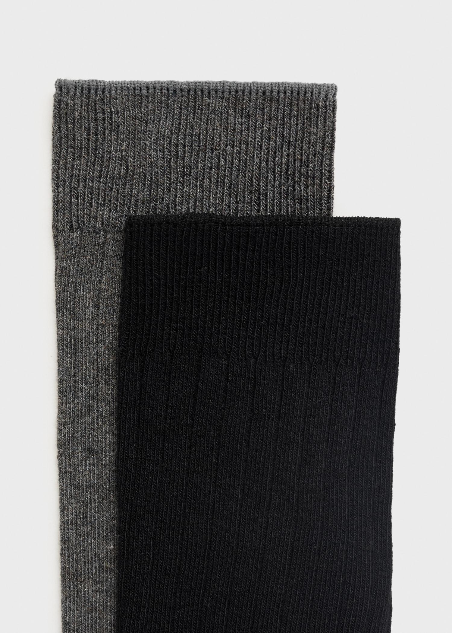 Pack of 2 ribbed cotton socks - Men | MANGO USA Product Image