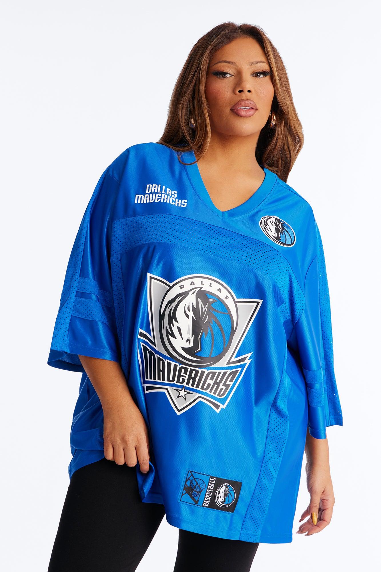 NBA Mavericks Oversized Mesh Tee - Blue Female Product Image