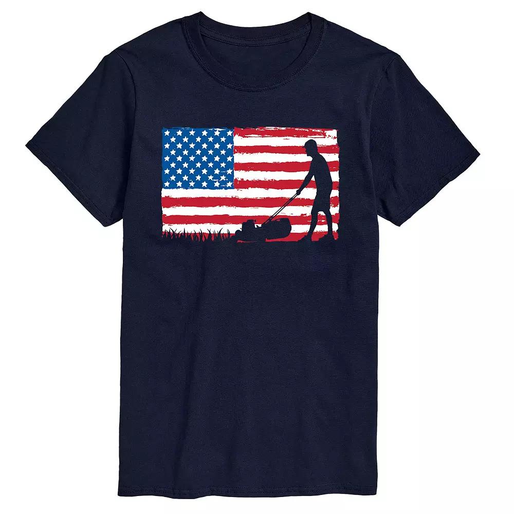 Men's Lawn Mower Flag Graphic Tee,  Product Image