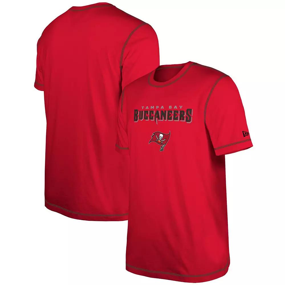 Men's New Era Red Tampa Bay Buccaneers Third Down Puff Print T-Shirt,  Product Image