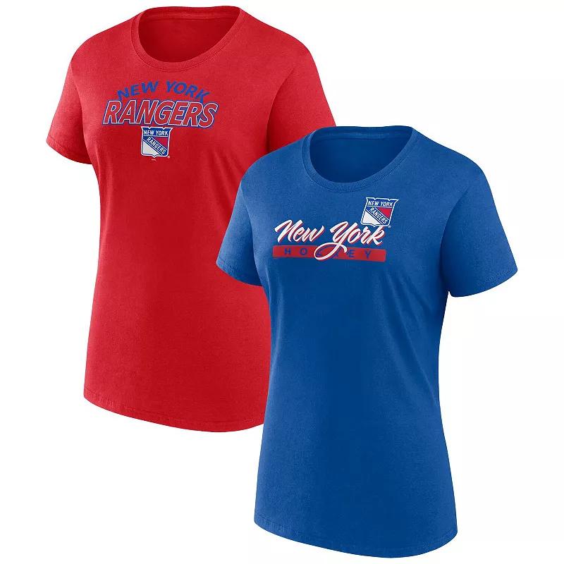 Women's Fanatics New York Rangers Risk T-Shirt Combo Pack, Size: XL, Ran Blue Product Image