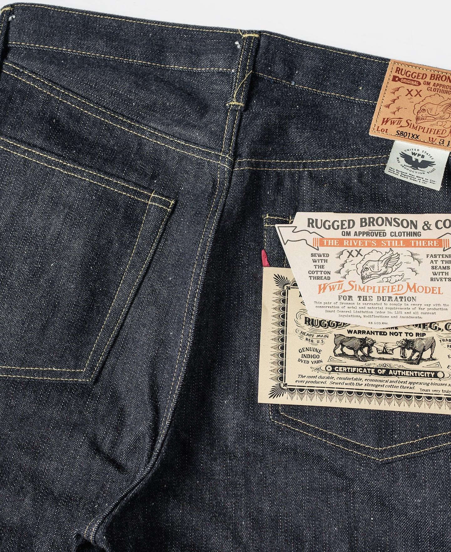 S801XX 1943 War Simplified Model Selvedge Denim Jeans Product Image