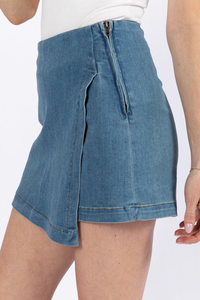 Jessica Medium Wash Denim Skort FINAL SALE Product Image