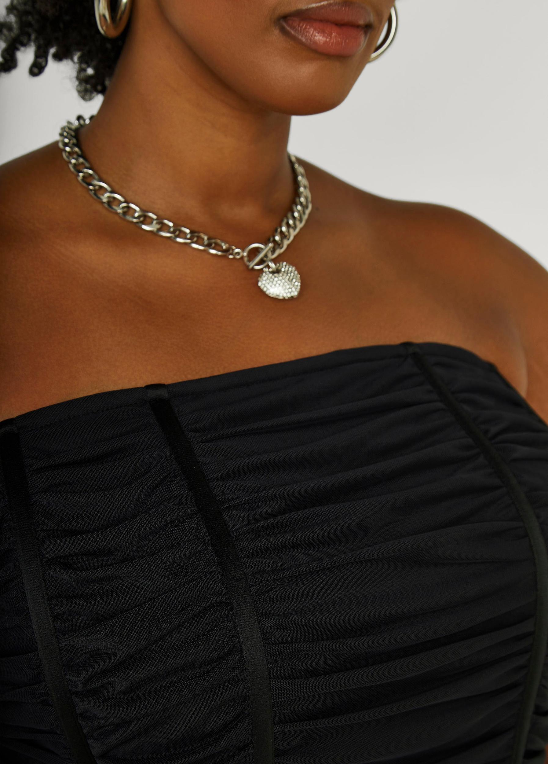 Plus Size Strapless Ruched Mesh Corset Top Ashley Stewart Product Image