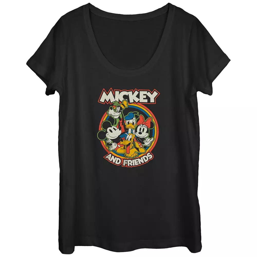 Disney's Mickey Mouse Bright Pals Scoop Neck Juniors' Graphic Tee, Women's,  Product Image