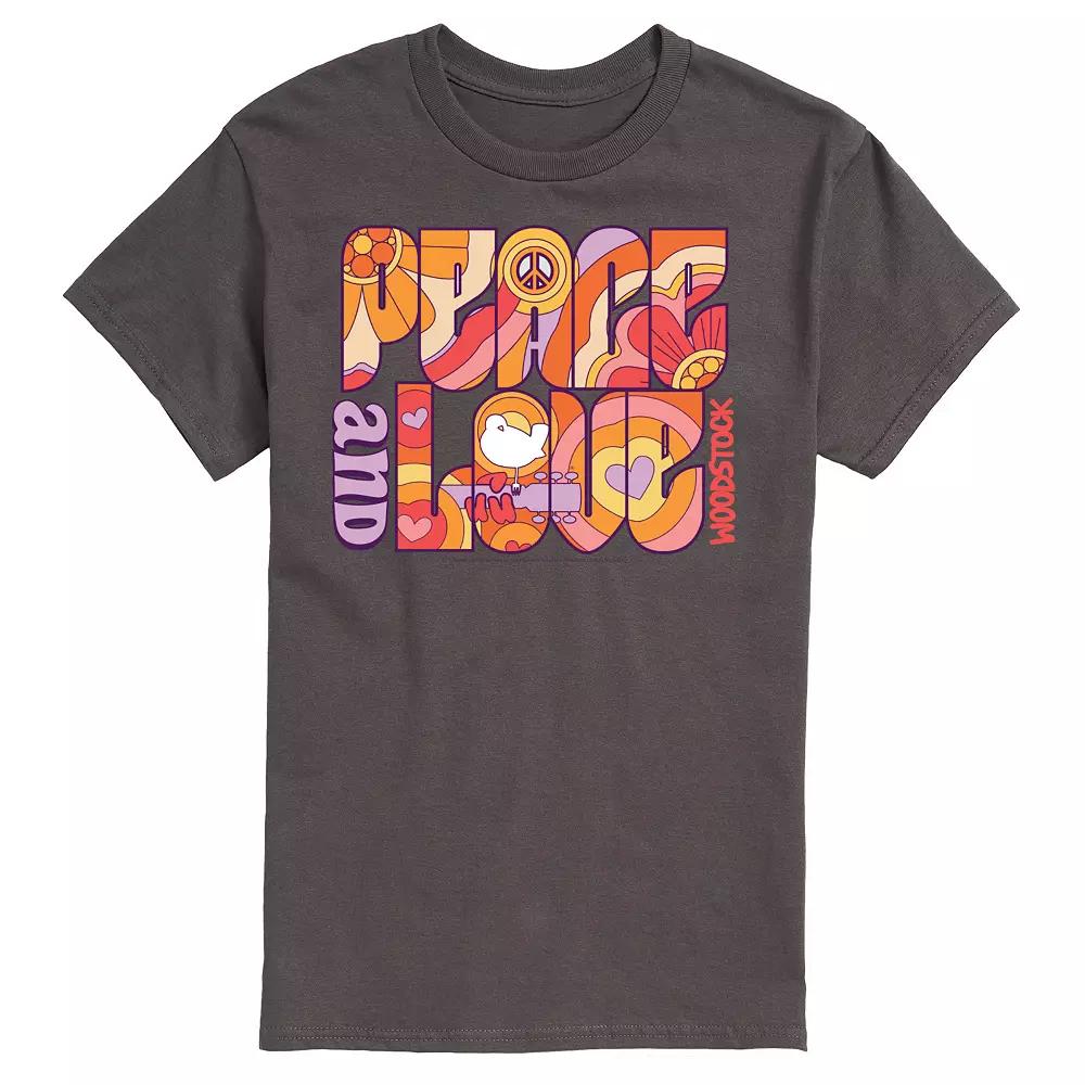 Men's Woodstock Peace And Love Graphic Tee,  Product Image