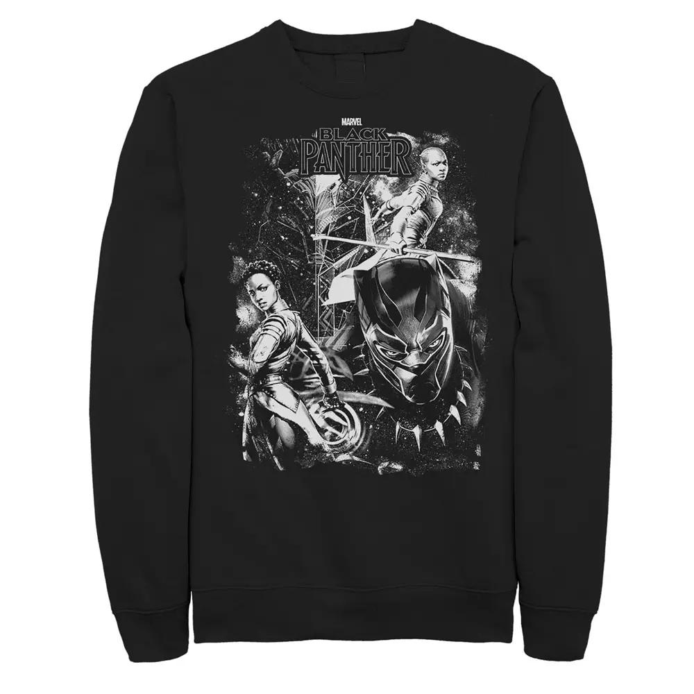 Men's Marvel Black Panther Group Shot Stars Poster Sweatshirt, Size: Small Product Image