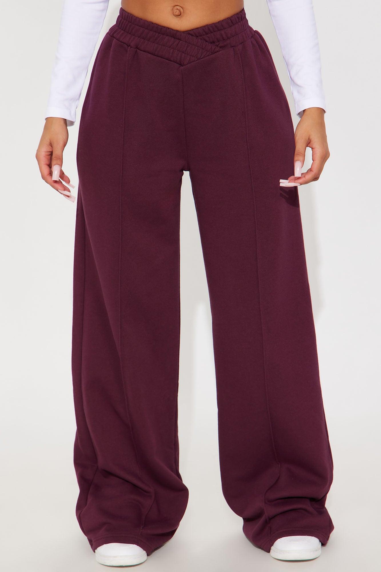 Cassandra Cross Over Lounge Pant - Burgundy Female Product Image