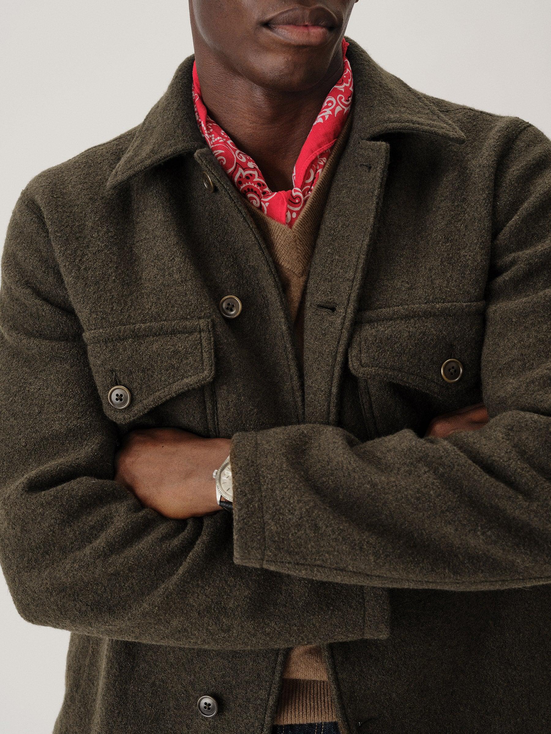 Marled River Rock Felted Wool Field Shirt Product Image