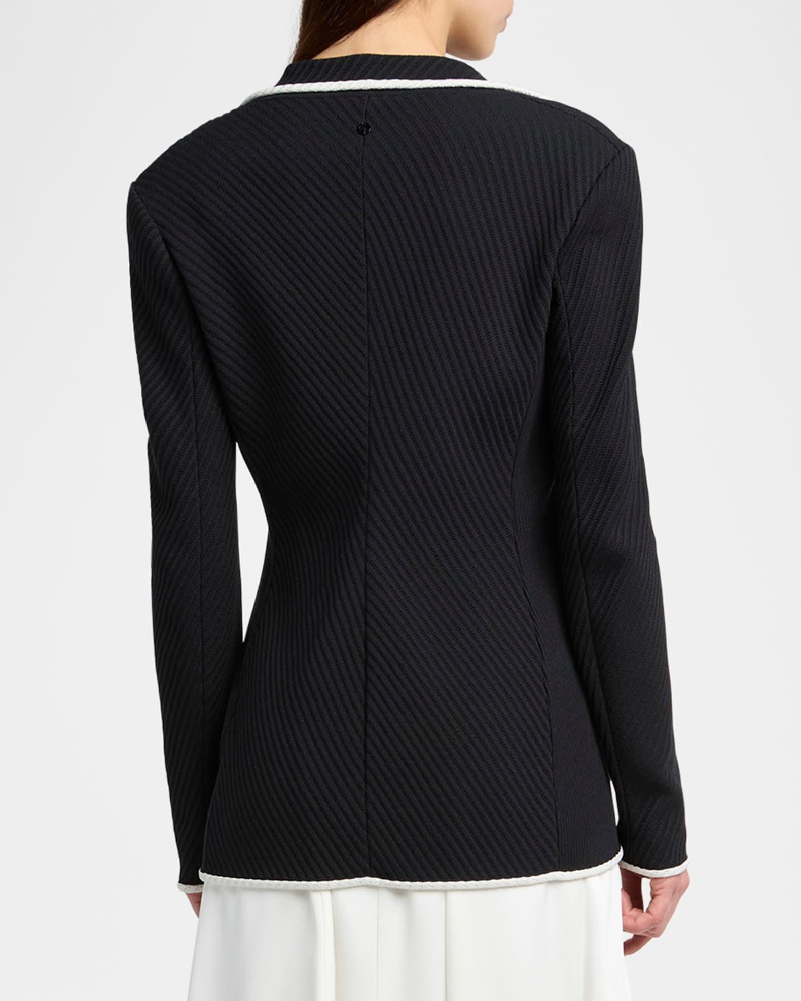 Silk Pointelle Knit Single-Breasted Jacket Product Image
