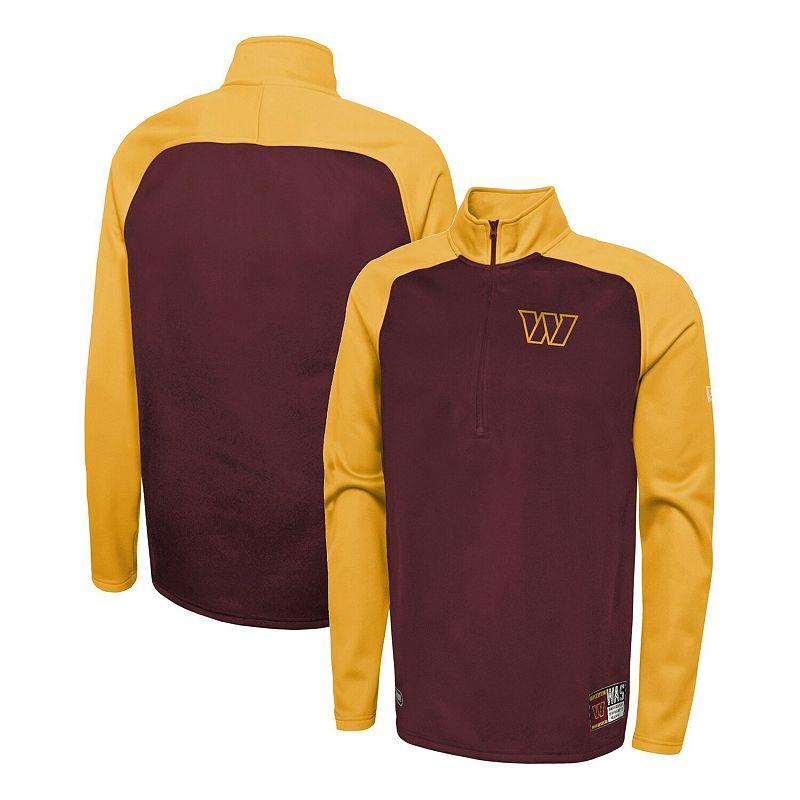Men's New Era Burgundy Washington Commanders Combine Authentic O-Line Raglan Half-Zip Jacket, Size: XL, Wft Med Re Product Image
