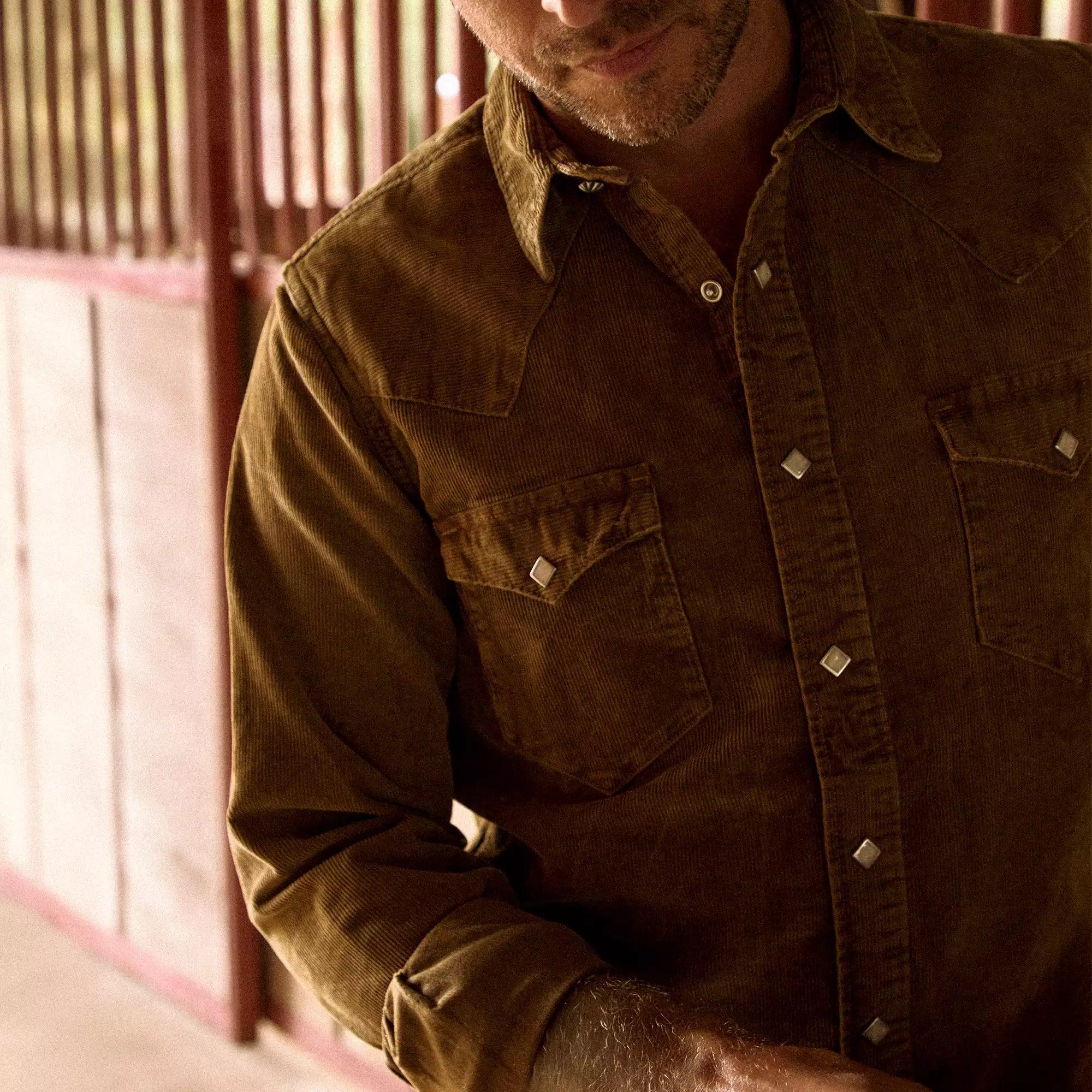 Corduroy Western Shirt - Tan Product Image