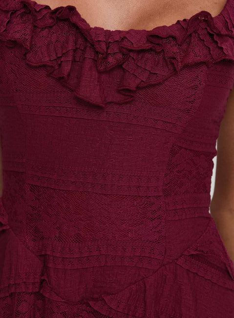 Dwyer Mini Dress Burgundy Product Image