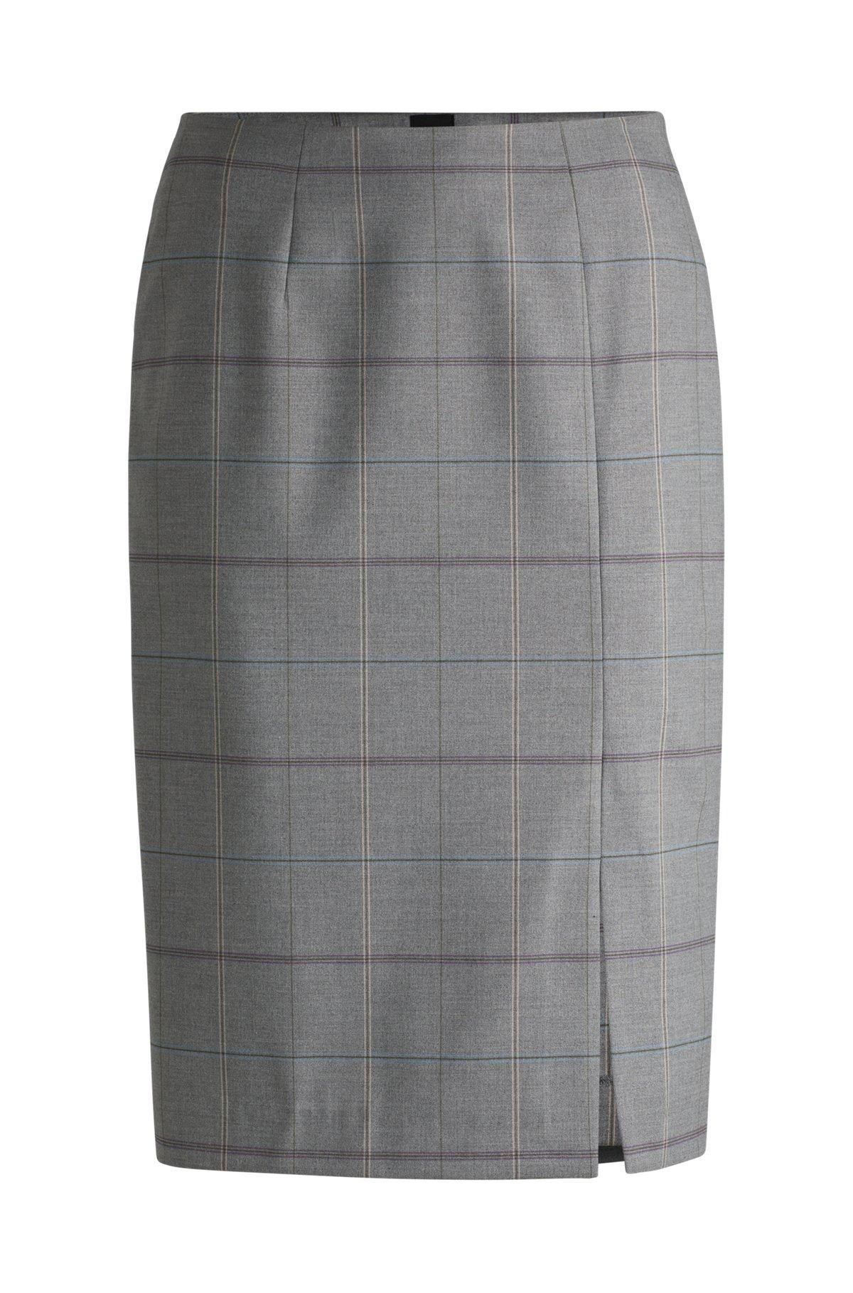 Pencil skirt in checked stretch fabric Product Image