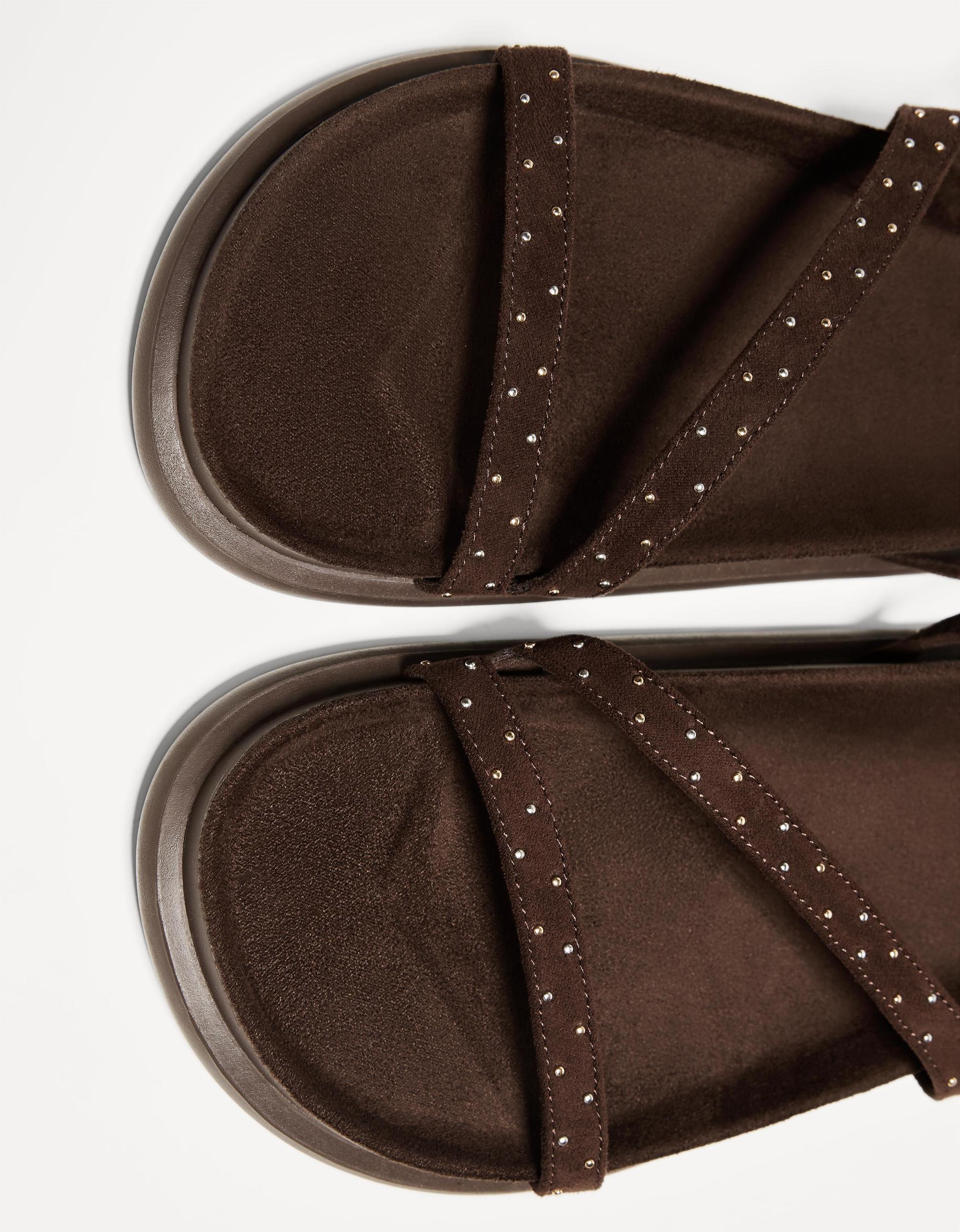 Studded flat slider sandals Product Image