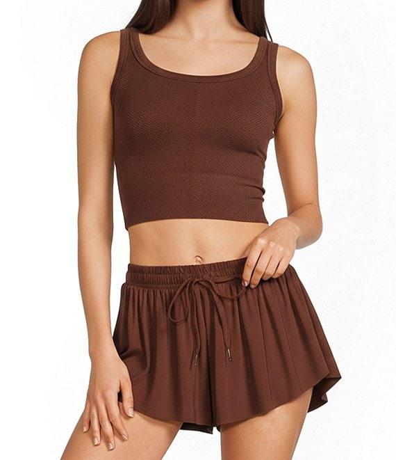 GB Chevron Ribbed Knit Cropped Tank Top Product Image