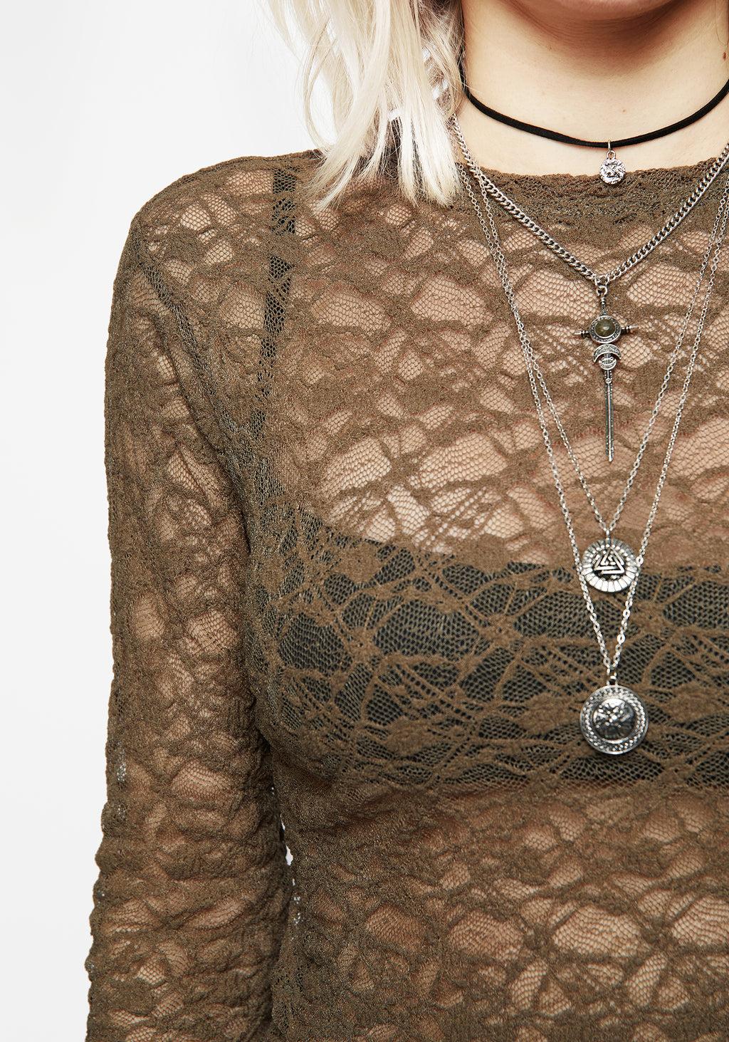 Myrtle Floral Lace Long Sleeve Top Product Image