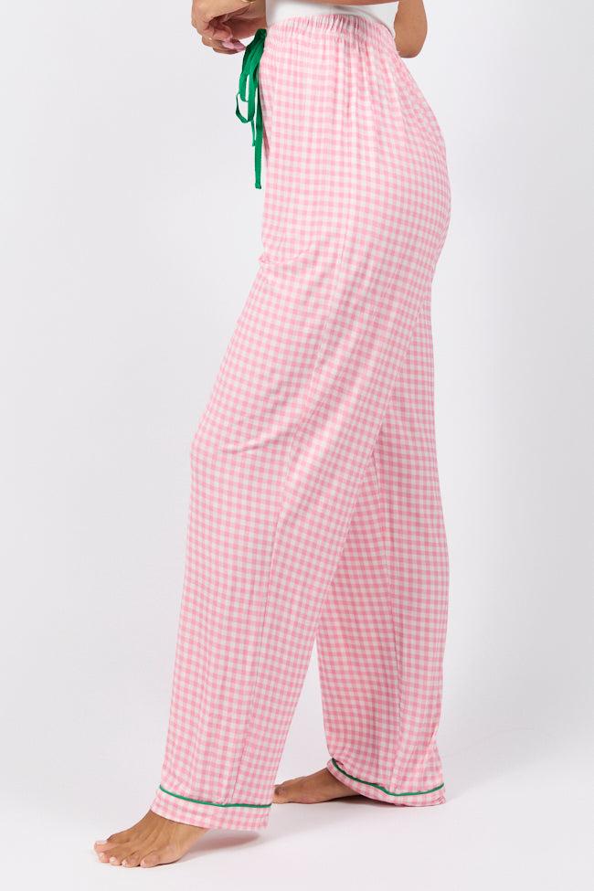 Good To Get Away Pink Gingham Pajama Pants FINAL SALE Product Image