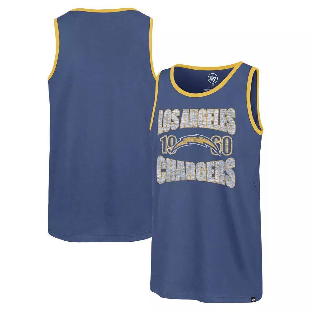 Men's '47 Royal Los Angeles Chargers Upload Franklin Tank Top, Size: Small, Blue Product Image