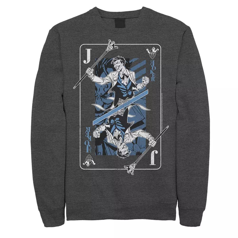 Mens DC Comics The Joker Playing Card Sweatshirt, Men's,  Product Image