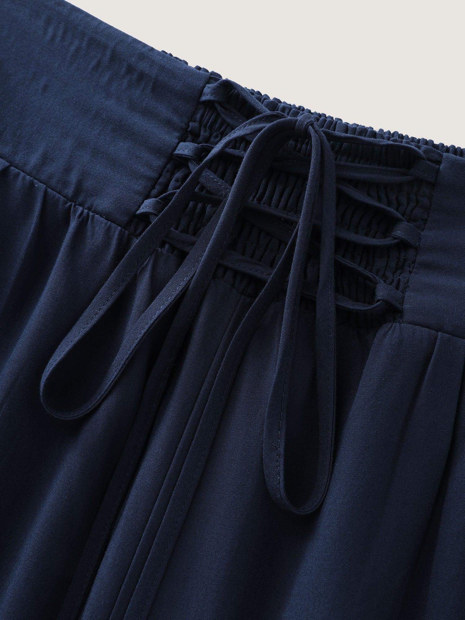 Wide Cross-Tie Waistband Pants Female Product Image