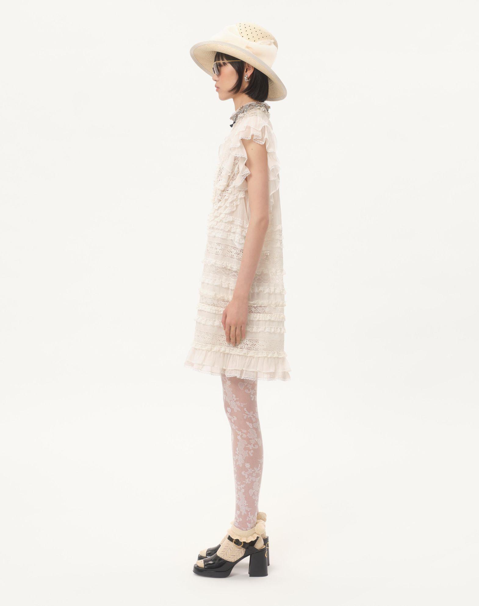 Short Dress In Embroidered Light Linen Product Image