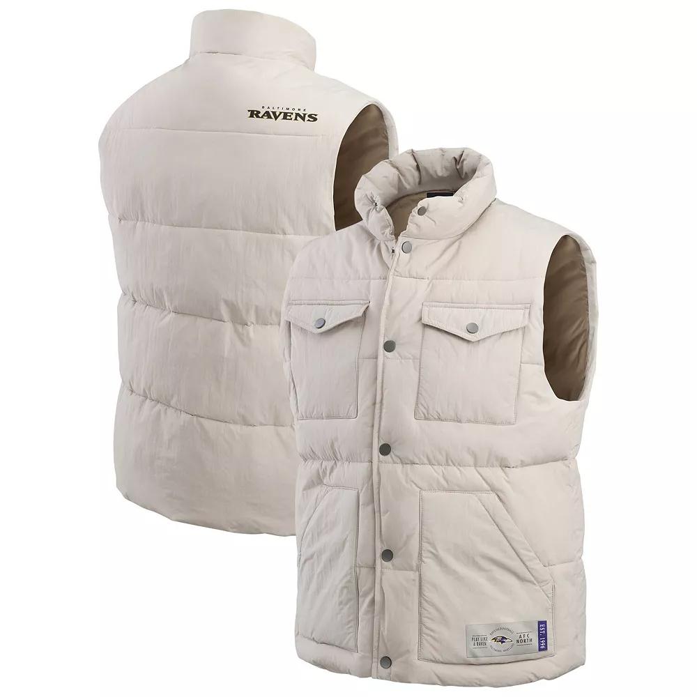 Men's Darius Rucker Collection by Fanatics Cream Baltimore Ravens Puffer Full-Snap Vest,  Product Image