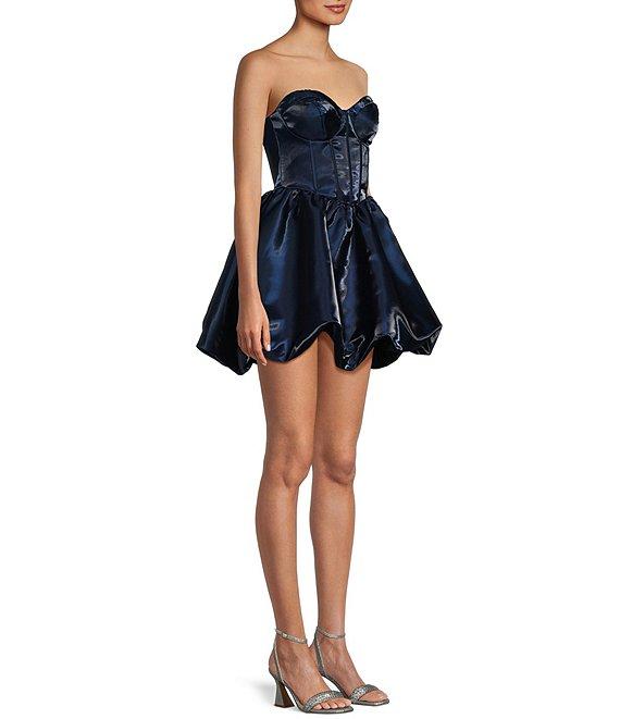 B. Darlin Strapless Sweetheart Bustier Bubble Skirt Dress Product Image