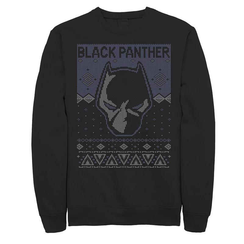 Men's Marvel Black Panther Ugly Christmas Sweater Fleece,  Product Image