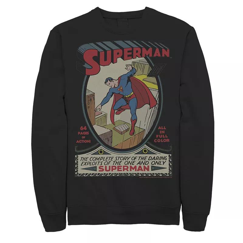 Men's DC Comics Superman 64 Pages Of Action Comic Cover Graphic Fleece Pullover,  Product Image