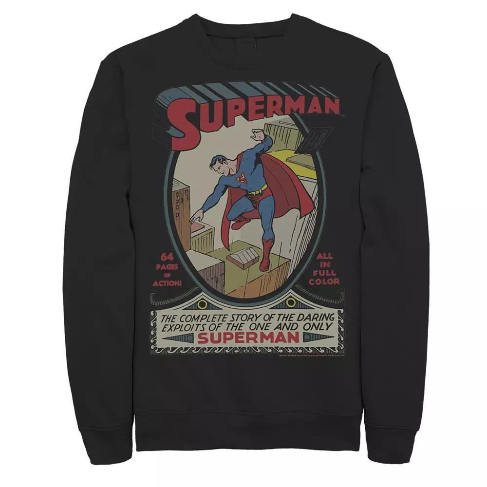 Men's DC Comics Superman 64 Pages Of Action Comic Cover Graphic Fleece Pullover,  Product Image