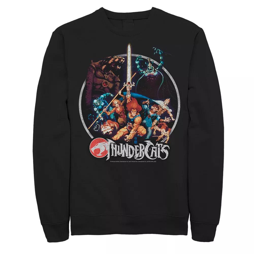 Men's ThunderCats Group Shot Vintage Circle Sweatshirt, Size: Medium, Black Product Image